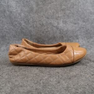 Link Shoes Girls 3 Ballet Flats Slip On Cap Toe Quilted Casual Comfort Brown